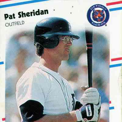 Pat Sheridan for the Detroit Tigers. Front of baseball card.