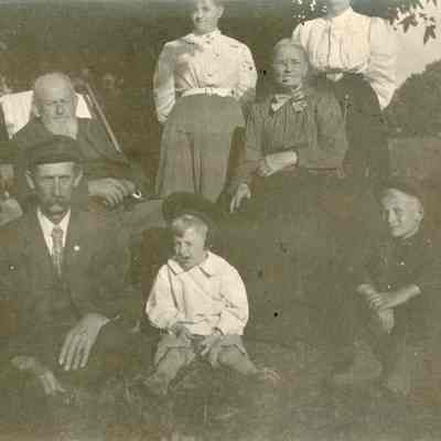 Albert and Mary Coleburn, Thomas Hawley, Mary Hawley, Joe Smith and Chas. Smith.