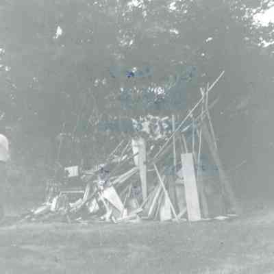 Building the bonfire.
