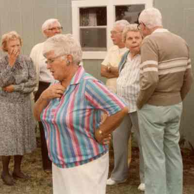 Gladys Topham at Marcel Dunn's house in Mulberry Florida for the 1987 reunion of the 1933 WHS Class.
