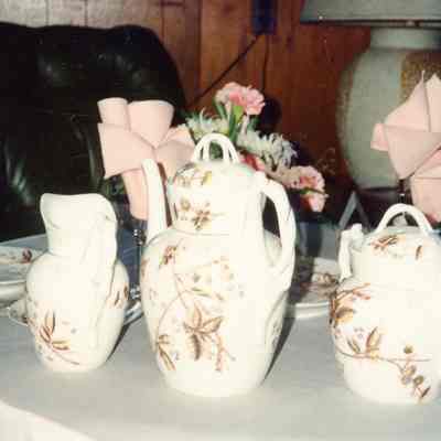 Teaset from a table display.