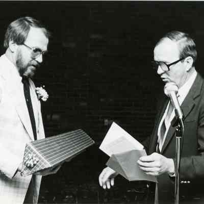Mayor Pat Norton is on right on April 24,1985.