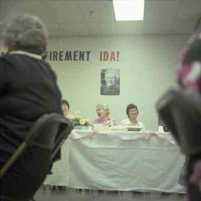 Ida Doletzky in pink dress.