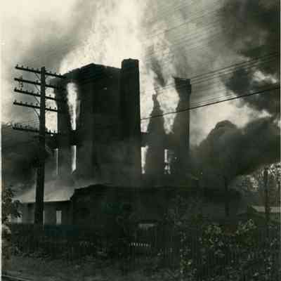 burned October 23, 1938. Between Brush and the RR tracks. Later known as "Wayne Flouring Mills". At the time it was owned by Mr. Goodman and it burned out of control for over 8 hours, starting hundreds of small fires across town. The Eloise fire department came to help put it out.