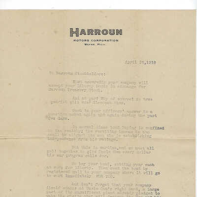 Bonds for Stock program 1918