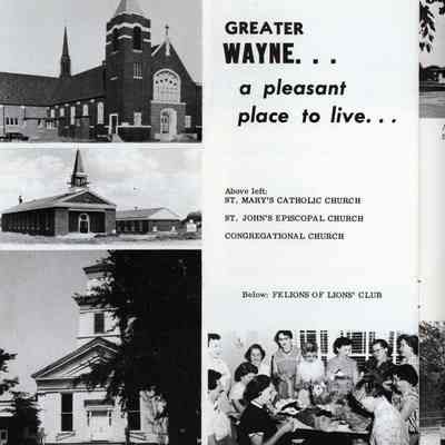 St. Marys Church, St. Johns Episcopal, Congregational Church, FeLions Club
