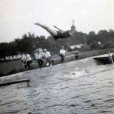 Mac at Wayne's fist outdoor pool.