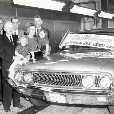 One millionth vehicle built at Wayne Assembly Plant. 1964