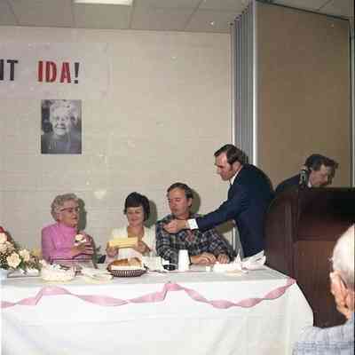 Ida Doletzky in pink dress.