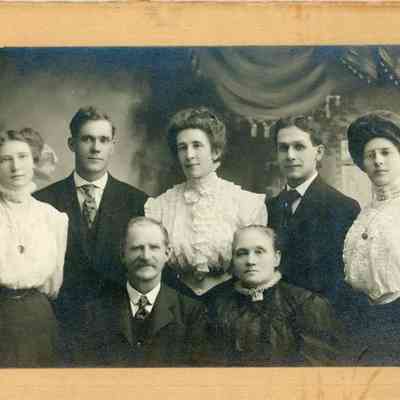 Gus Fass Family. Left to Right: Dora, --, May, Tony, Grace, Gus, Jeannette