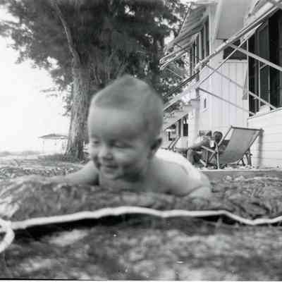 Edward Warner Waekerman on Aug. 15, 1949. He is 7 months in the photo and weighs 16lbs.