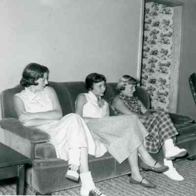Judy Spada, Gloria Frakes and Ruth Savolainen at Shirley Hickey's Party on June 12, 1953.