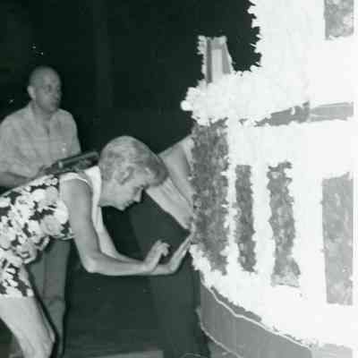 Rotary Club Members making a float for the Wayne Centennial Parade in 1969.