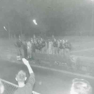 Wayne fans erupt after Harold Duffield scores a touchdown at Wayne Verses Ypsilanti Football Game on Oct 24, 1952.
