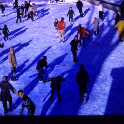 Ice skating at Goudy park Tennis Courts
