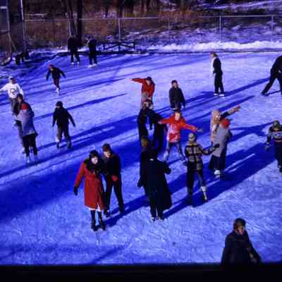 Ice skating at Goudy park Tennis Courts