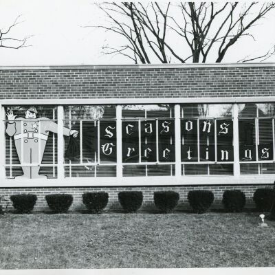 Christmas Decorations on old Police Station: 1954