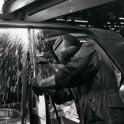 A car being assembled in Ford Wayne Assembly Plant