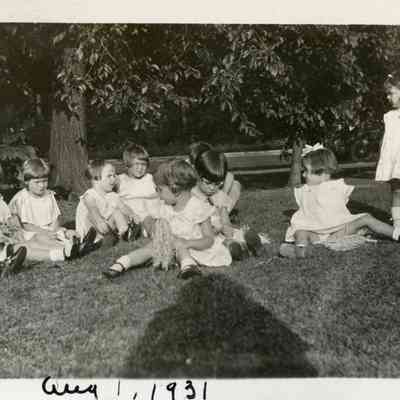 Bernice Greenwalt's third birthday party in Aug. of 1931.