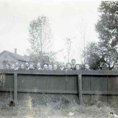 Down by the M.C.R.R in 1899. Jack Murphy is the tall man.
