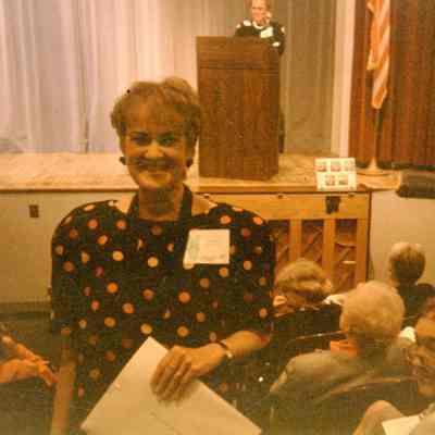 Mariann Triece Receiving Lifetime State Membership certificate from Wayne Garden Club.