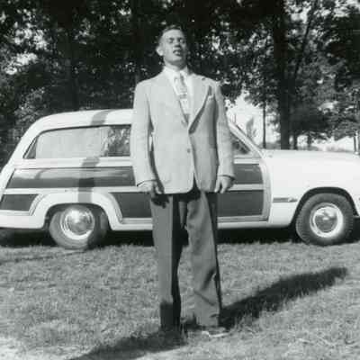Nick Wiese at the Midwest Cheerleads Camp at Smith & Walbridge in Syracuse, Indiana on June 19, 1953.