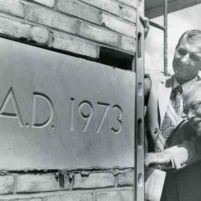 Laying cornerstone 1973