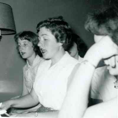 Kitty Hillyard, Roxie Fortine and Shirley Hickey at her Party on June 12, 1953.