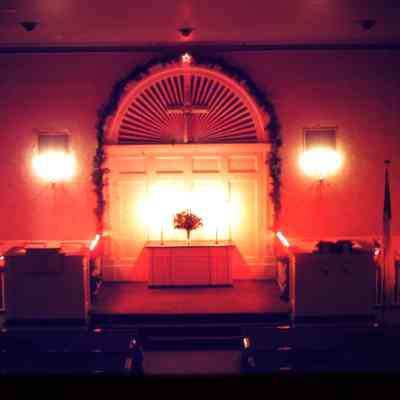 Altar decorated for Christmas