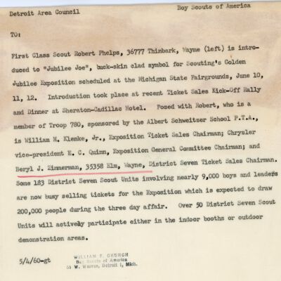 Boy Scouts "Jubilee Joe" Letter: Boy Scouts "Jubilee Joe" Letter
