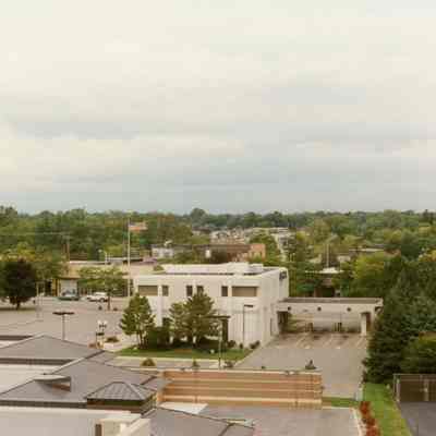 Aerial over Main st. looking North