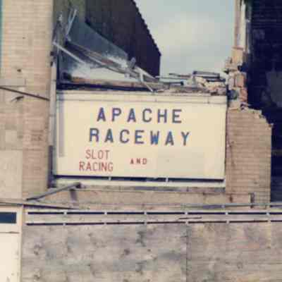 35210 Michigan - Apache Raceway in basement of Schafer building after fire near the Jamison Block