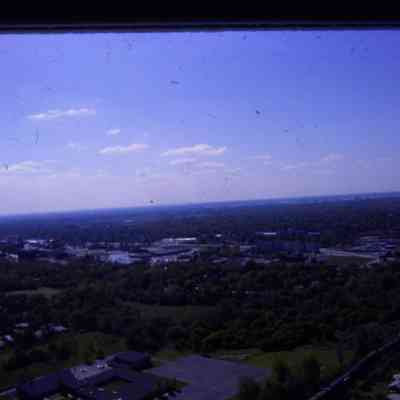 Aerial over Glenwood Road and the RR tracks, looking SE