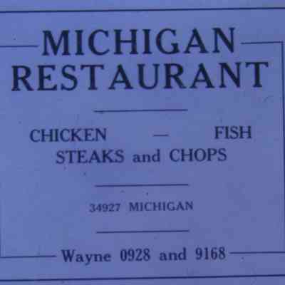 1947 Ad. Michigan Restaurant. 34927 Michigan