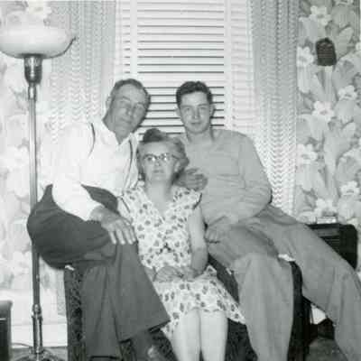Glen Hall with his parents.