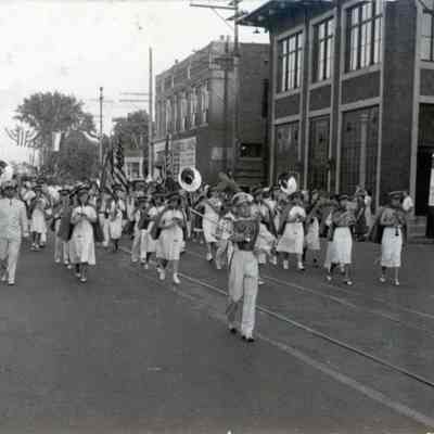 Wayne High School band. Michigan Avenue