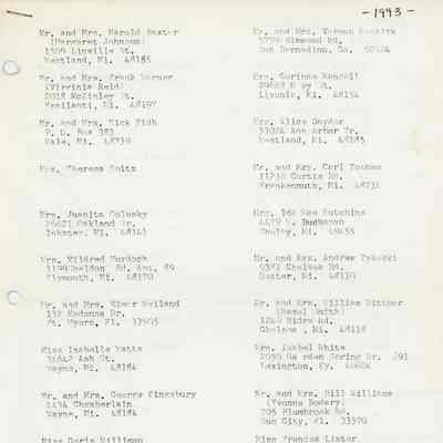 Class of 1933 Roster as of 12-20-1993 p1