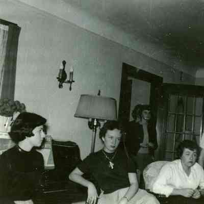 Annette Hartman, Shirley Hickey, Roxie Fortine and Patti Bingel (Behind) at Pat Millar's PJ Party on Oct. 23, 1953.