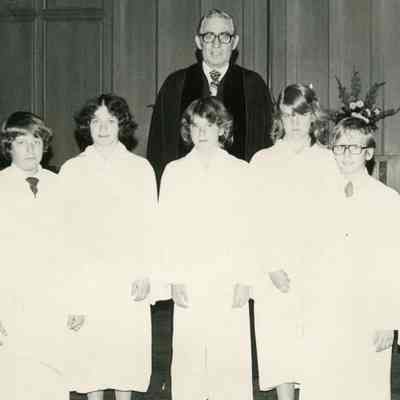 Rev. Kelly with a Confirmation Class