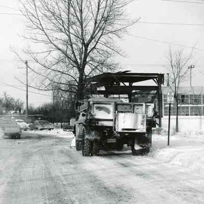 Snow plowing at Carnegie St and Myrtle St.