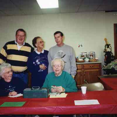 Back Row L to R : Phil Shelly, Jeanne Williams and Doug Schoonover. Front Lto R: Pauline Richard and Winnifred Story