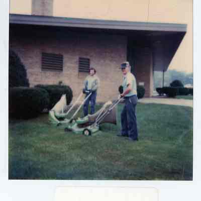 D.P.W doing Lawn Maitenance