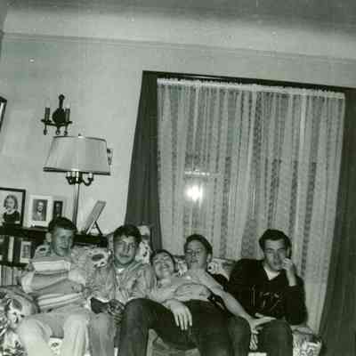 Ron Basham, Steve Kozar, Lester Scott and Warner McLean at Pat Millar's PJ Party on Oct. 23, 1953.