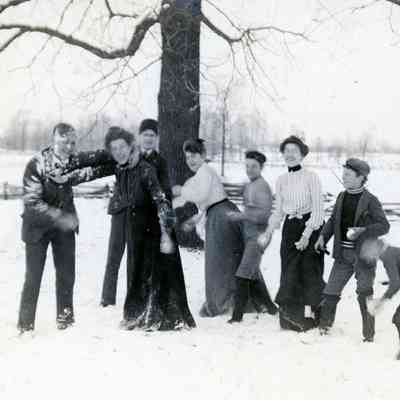 People having fun in the snow.