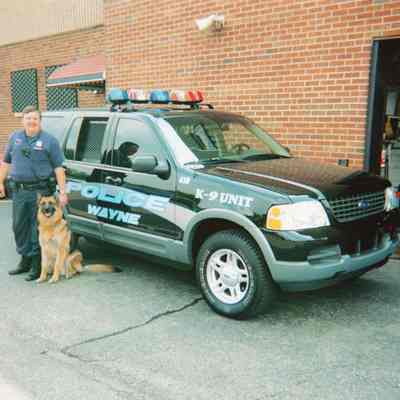 Wayne Police Department K-9 unit Officer and K-9 dog