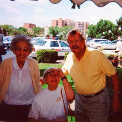 Betty Young is in center and Dave Young is on right