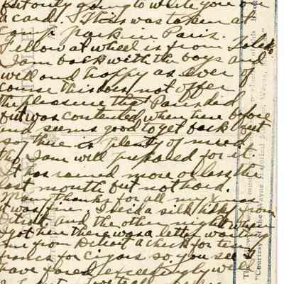 Letter home on back of postcard - Joseph P Snyder