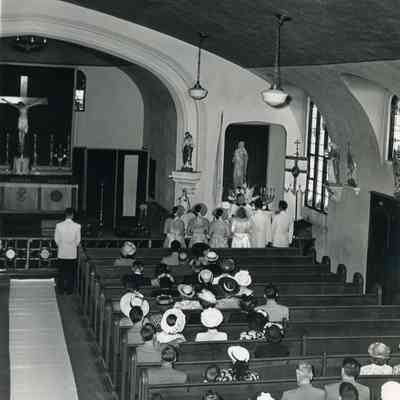Murray and Bernice Millar on their Wedding Day on 07/16/1949 at St. Mary's Church.