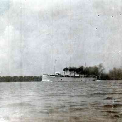 A ship off of the Detroit River in the Summer of 1900.