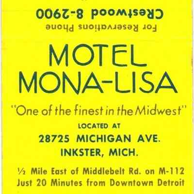 28725 Michigan - Motel Mona Lisa Matchbook Cover